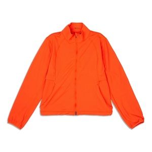 Lululemon EUC Ventilating running jacket size 12 Solar Orange